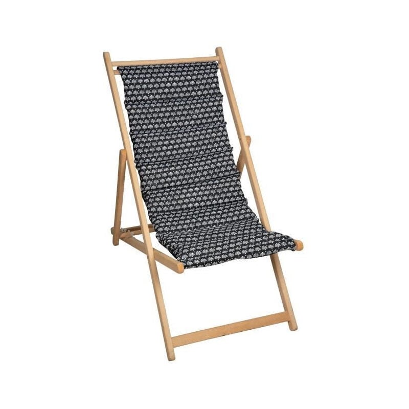 Jardin Prive - Chilienne matelassee Helsinki - Toile amovible - Noir et blanc