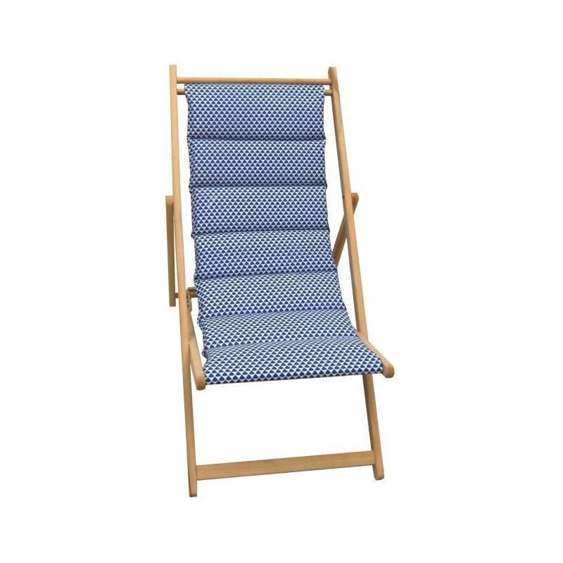 Chilienne matelassee Fjord - Toile amovible - Bleu Indigo - Jardin Prive