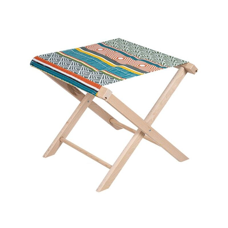Tabouret pliant hetre Scandi mix 43x43x42cm. - Jardin Prive