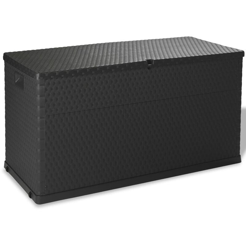 Inlife Boîte de stockage de jardin Anthracite 120x56x63 cm pp Rotin - Anthracite