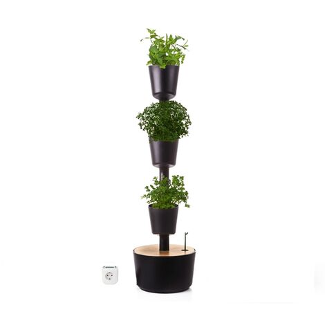 Jardín vertical Aromaticas Citysens color negro 4 macetas