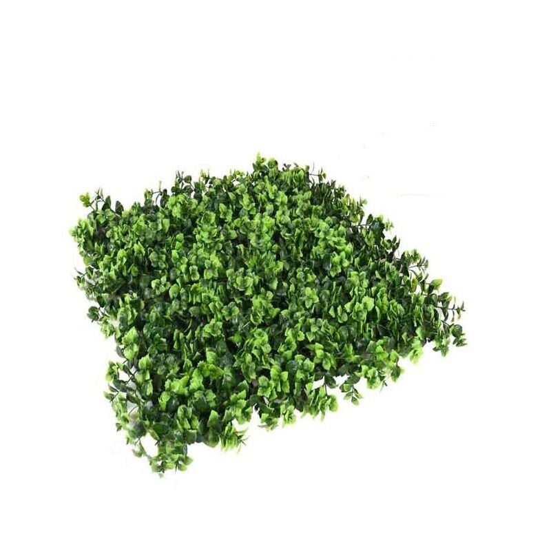 Lot de 4 Mur Végétal Artificiel Brise-Vue Verdissement Balcon Clôture de Jardin, avec Treillis, Feuilles de Bellver, 50 x 50 cm