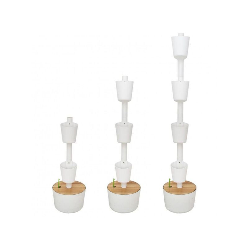 

Jardín vertical con Programador de riego Digital Citysens color blanco 4 macetas