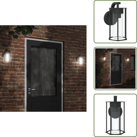 Jardín - vidaXL Aplique de exterior de acero inoxidable negro - Porche