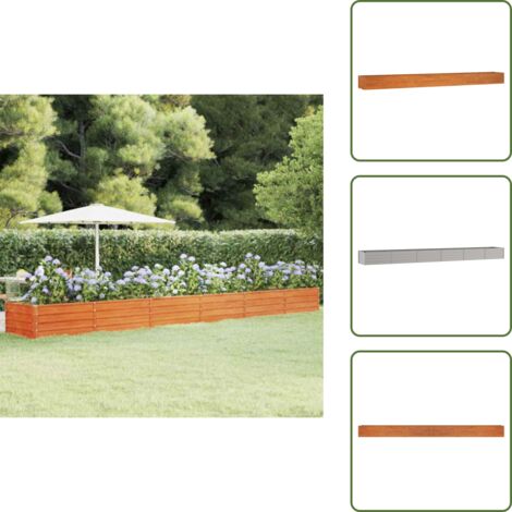 Jardín - vidaXL Arriate oxidado de acero corten 600x80x45 cm - Plantas