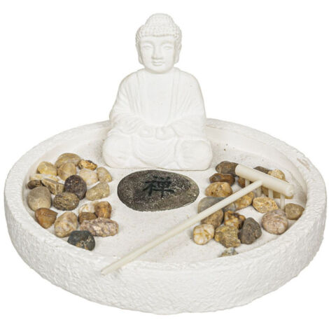 Jardin Zen Déco "Wasila" 18cm Blanc