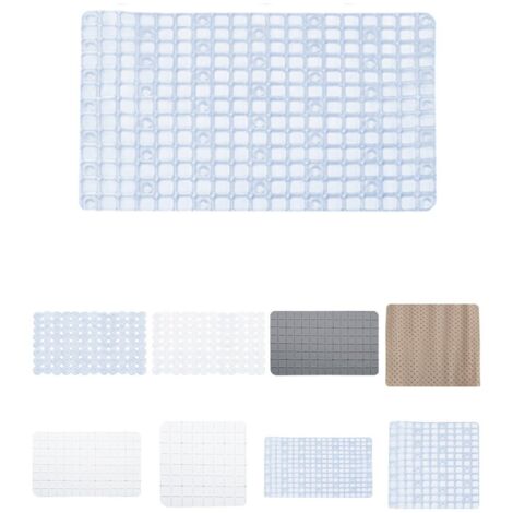 JARDIN202 - Alfombra de Baño Antideslizante Suave y Acolchada - Estera Resistente con Ventosas para el Baño o Ducha  68x36 cm (Transparente - Cuadrado)