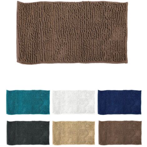 JARDIN202 - Alfombra para Baño Chenille - Esterilla de Microfibra Antideslizante 40x60 cm Lavable a Máquina (Natural)