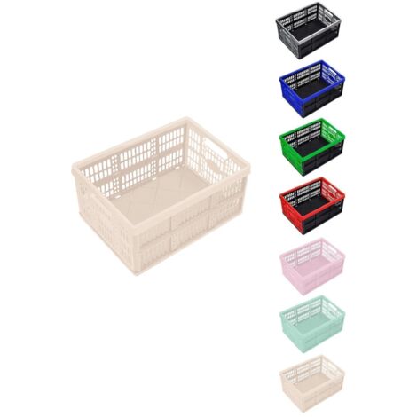 JARDIN202 - Caja Plegable de 32 Litros para Almacenamiento  Resistente y Compacta  Ideal para Organización en Hogar y Oficina  Fácil de G   (Beige)