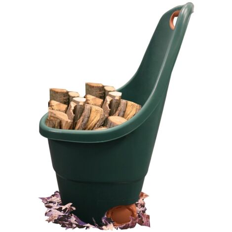 JARDIN202 - Carrito Multiusos de 68 Litros Verde/Naranja - Perfecto para Jardín, Recolección y Transporte  68 Litros -
