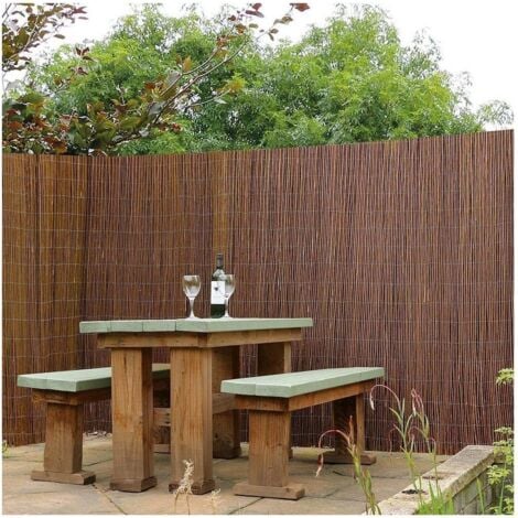 JARDIN202 - Cerramiento de Mimbre Natural Ecológico 80% Ocultación  Valla de Ocultación Decorativa Resistente  Rollo: 1 x 3 metros -
