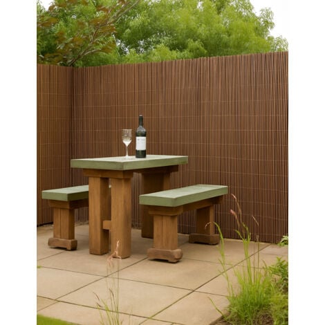 JARDIN202 - Cerramiento de Mimbre Natural Ecológico 80% Ocultación  Valla de Ocultación Decorativa Resistente  Rollo: 1'20 x 5 Metros -