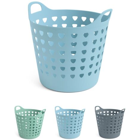 JARDIN202 - Cesto Ropa Sucia 60L y 26L con Agujeros Triangulares Cesta Colada Moderna Gris, Azul o Verde 26 litros (Azul)