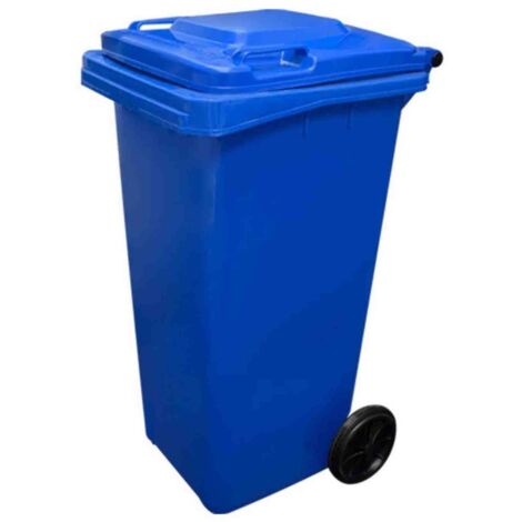 JARDIN202 - Contenedor de Basura Reciclables de Colores con Ruedas 240L  240 L (Azul)