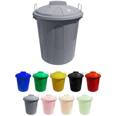 Cubo de basura papelera polivalente con tapa cerrable Grande Plastico resistente PP 23 l Mats Grafito