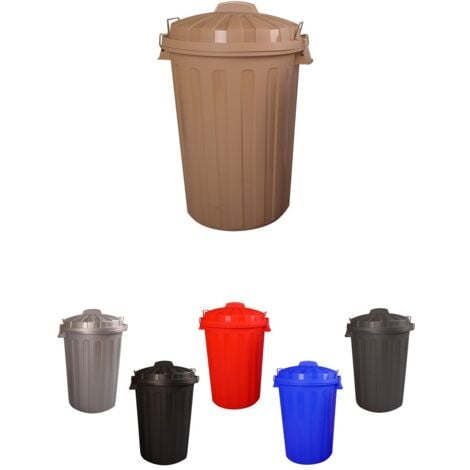 JARDIN202 - Cubo Basura Diseño  Moderno de plástico con Tapadera  Cubo resistente almacenaje y reciclar  31 litros (Beige)