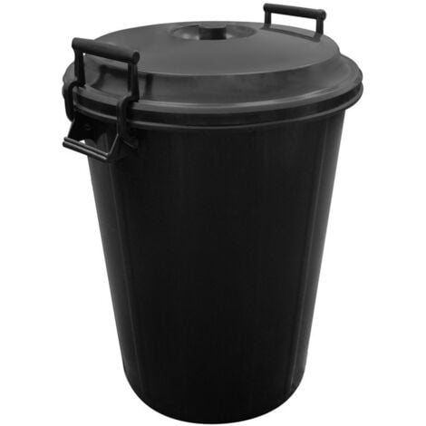 JARDIN202 - Cubo de Basura Industrial Robusto de 100 Litros - Contenedor de Residuos Duradero y Fácil de Limpiar 100 litros (Negro)