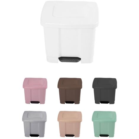 JARDIN202 - Cubo de Basura para el Reciclaje – Basurero con Pedal 35L con 2 Compartimentos  35L (Blanco)
