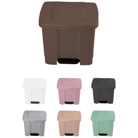 JARDIN202 - Cubo de Basura para el Reciclaje – Basurero con Pedal 35L con 2 Compartimentos  35L (Marrón claro)