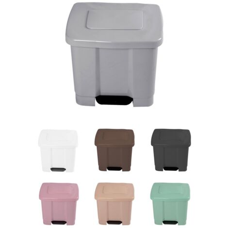 JARDIN202 - Cubo de Basura para el Reciclaje – Basurero con Pedal 35L con 2 Compartimentos  35L (Plata)