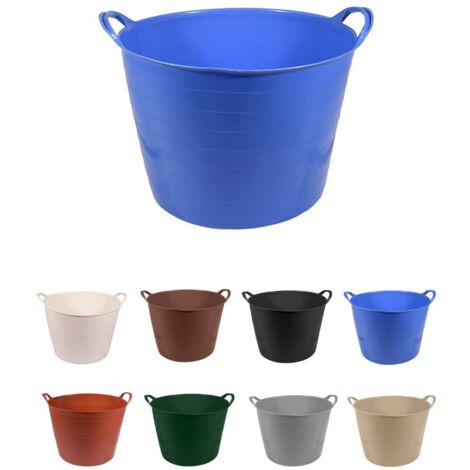 JARDIN202 - Espuerta de plástico  Capazo agrícola  Pack x5 uds (42 L Azul)