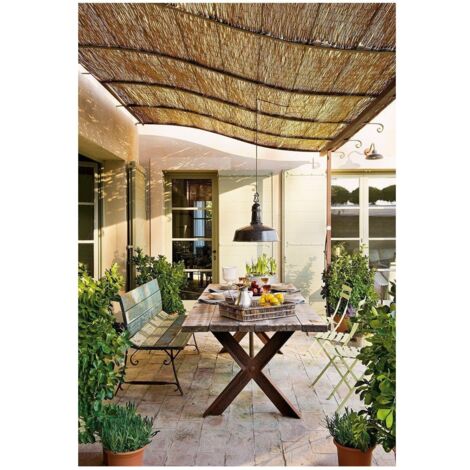 JARDIN202 - JARDIN202 - Bambú Fino Extra Cerramiento de Ocultación Natural para Balcón, Patio y Jardín 2x5m () 2x5m 2x5m -