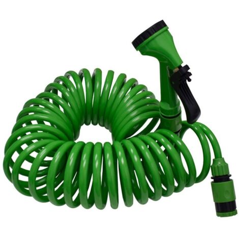 JARDIN202 - JARDIN202 - Manguera Flexible Espiral 5 Funciones, 10m y 25m – Ideal para Jardín, Riego y Limpieza Duradera  10 m ()  10 m  10 m -