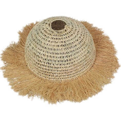 JARDIN202 - Lámpara de Techo de Rafia Maldiva – Pantalla Decorativa Natural 57x30cm  Grande