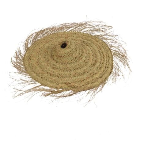 JARDIN202 - Lámpara Esparto diseño Sombrero – Lampara de Techo Artesanal con Flecos  Grande