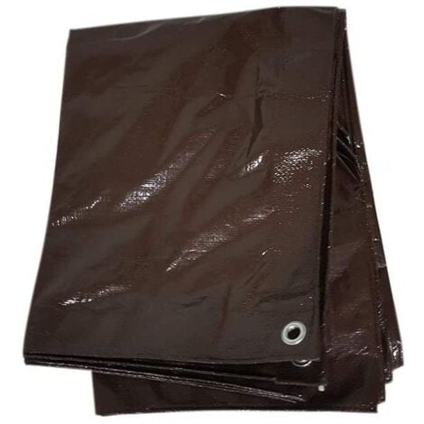 JARDIN202 - Lona de protección Marrón  Lona Cubierta impermeable   Polietileno Reforzado  Varias Medidas  5x8 m. -