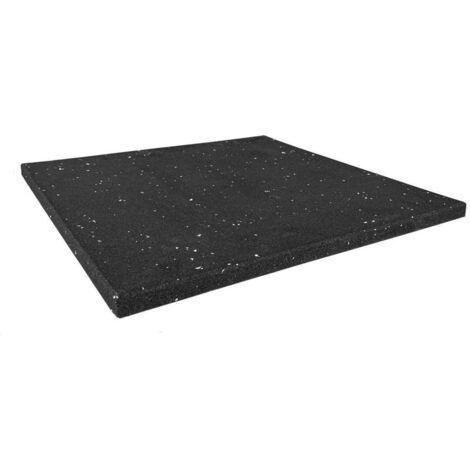 JARDIN202 - Loseta de Caucho Maciza para Gimnasios y Halterofilia  Material Profesional  Moteado Blanco  50X50 CM
