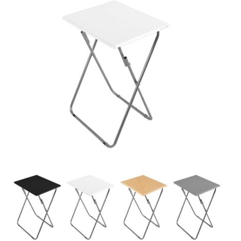 JARDIN202 - Mesa Plegable Portátil Rectangular – Mesa Auxiliar Abatible 48 x 38 x 66 cm   (Blanco)