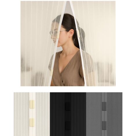 JARDIN202 - Mosquitera Magnética para Puerta y Ventana con Cierre Automático  Velcro y Chinchetas Incluidas  Varias Medidas y Colores  100 x 210 cm (Beige)