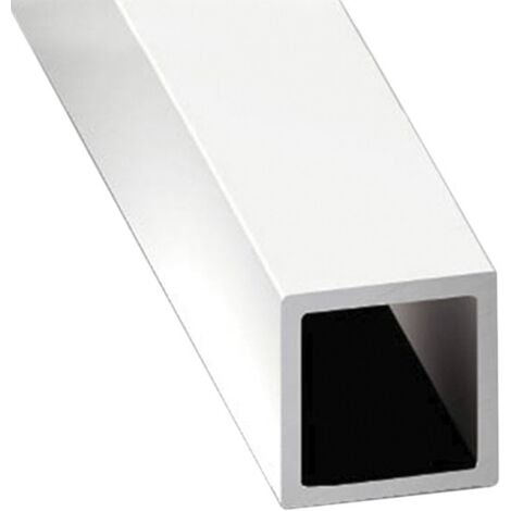 JARDIN202 - Perfil de Aluminio Blanco - Tubo cuadrado - x3 unds - 2'10m  16 mm -