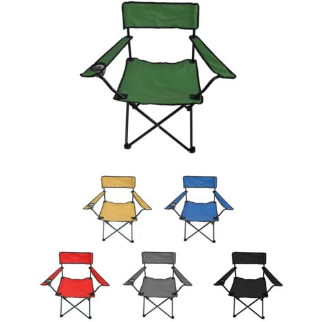 JARDIN202 - Silla de Camping plegable con Portavasos  Metal y lona  80x80x50 cm   (Verde)