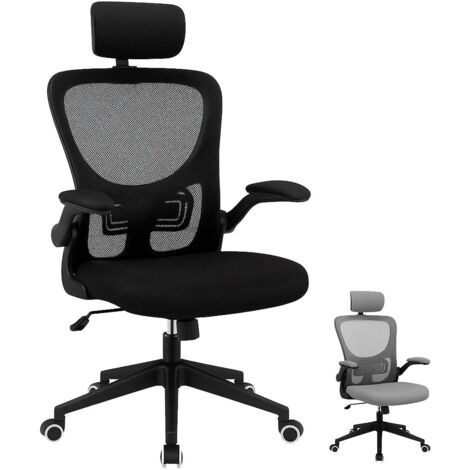 JARDIN202 - Silla Lum de Oficina, Estudio, Ergonómica con Ruedas, Reclinable, Reposacabezas y Reposabrazos Ajustables, Soporte Lumbar   (Negra)
