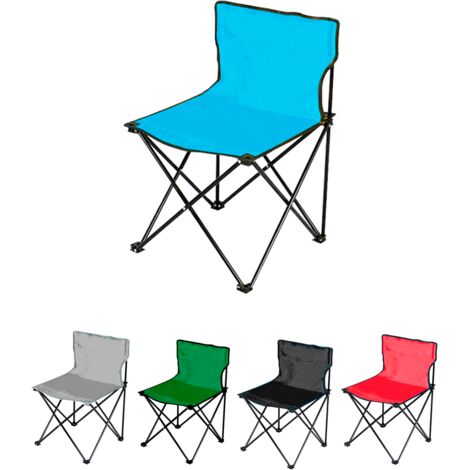 JARDIN202 - Silla plegable de Camping Ligera Sin reposabrazo  Silla de exterior ideal para Acampada, Picnic o Pesca   (Azul)