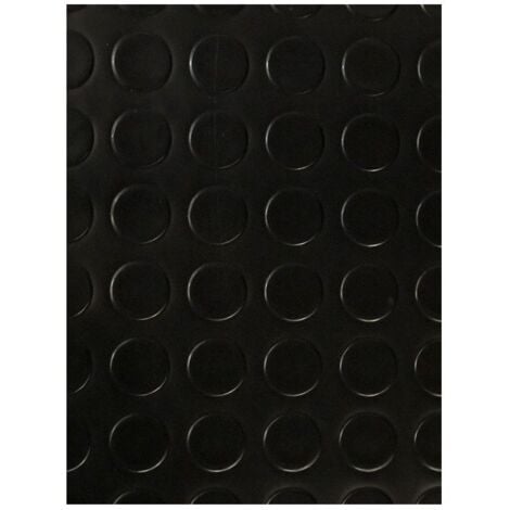 JARDIN202 - Suelo Vinílico PVC Circulos Negro  1x25 metros -