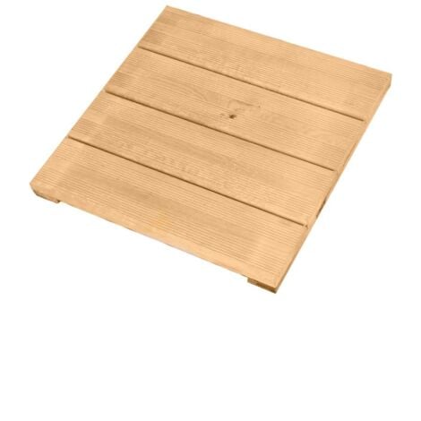 JARDIN202 - Tarima de madera de pino  Baldosa de madera para exterior y ducha  Protección Autoclave Nivel 3  50x50cm / 28mm (1 unidad)
