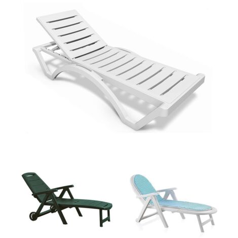 JARDIN202 - Tumbona Multiposición para Exterior - Hamaca Elegante y Moderno Resistente a los Rayos UV  X 4 UNDS (Blanco)