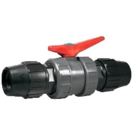 JARDIN202 - Valvula esfera PVC con acoples  90mm -