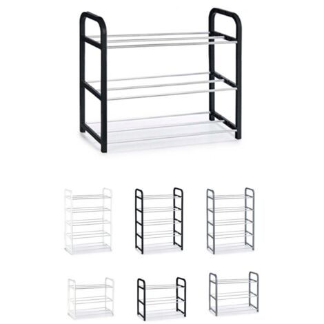 JARDIN202 - Zapatero de Metal y Plástico – Zapatero Organizador Ideal para Recibidor, Pasillos y Salón  3 Estantes (Negro)