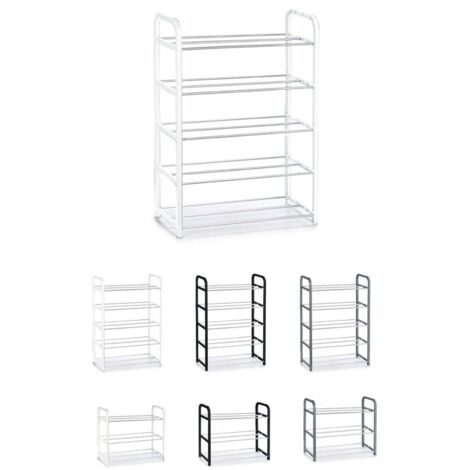 JARDIN202 - Zapatero de Metal y Plástico – Zapatero Organizador Ideal para Recibidor, Pasillos y Salón  5 Estantes (Blanco)