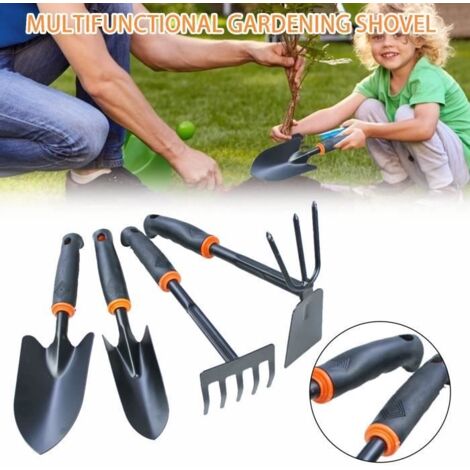 Jardinage fleur pelle râteau à dents houe double usage quatre pièces outil TOUT2681