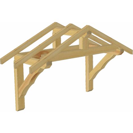 Jardinatoire – Marquise double pente en bois massif – Fabrication française – Bois de sapin non traité – Installation rapide – Protection intempéries