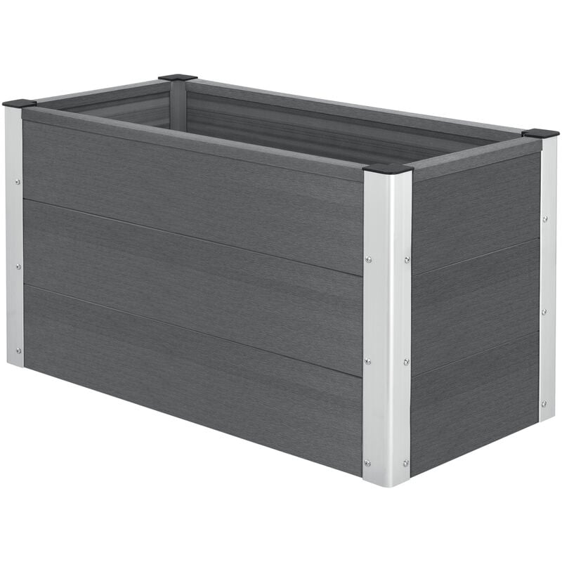 

Jardinera - 100 x 50 x 50 cm - Caja para flores o plantas - Maceta - Caja de ventana - Macetero - Para plantar - WPC apariencia de madera - Gris