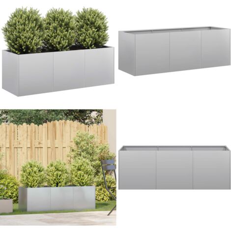 Jardinera 120x40x40 cm de acero galvanizado - Jardín - Patio