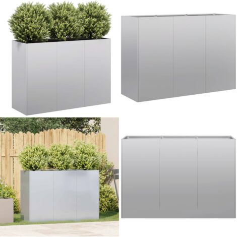 Jardinera 120x40x80 cm de acero galvanizado - Jardín - Patio