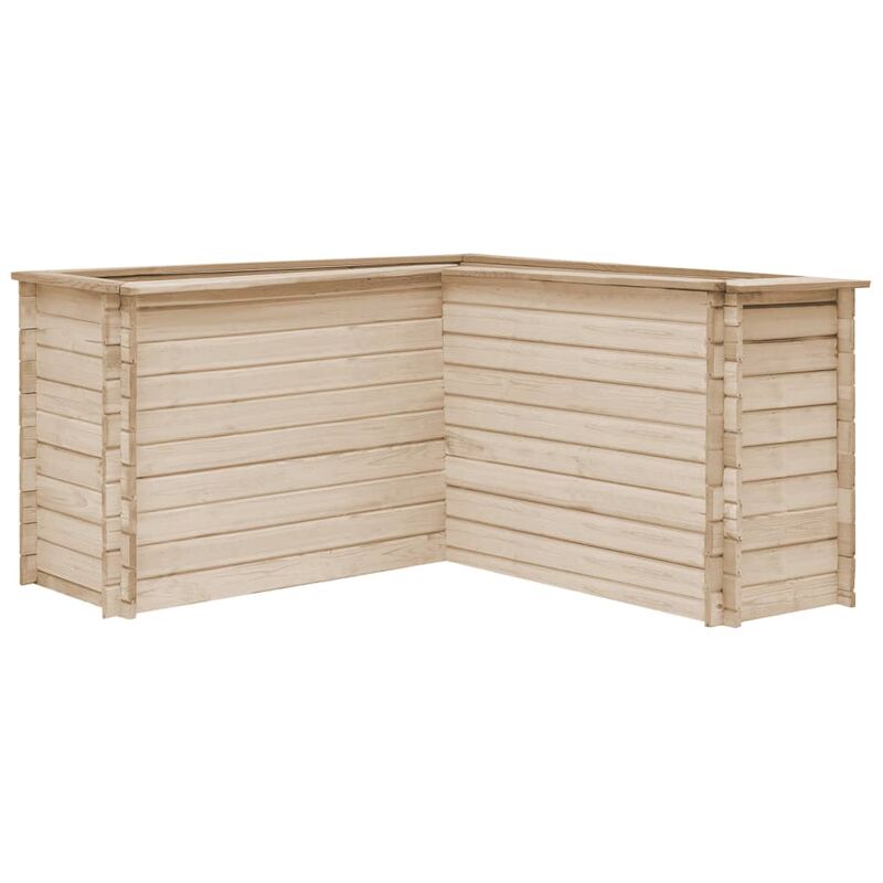 

vidaXL Arriate de madera maciza de pino 150x150x80 cm - Marrón