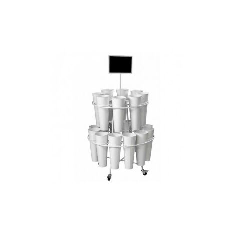 Jardinera 20 pzs blanco cm 82 x 155 h con ruedas